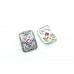 Stud Earrings Silver 925 Sterling Women Marcasite & Red Onyx Stone Handmade B613
